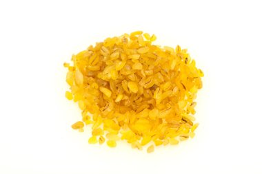 Çiğ kuru bulghur yığını pişirmeye hazır