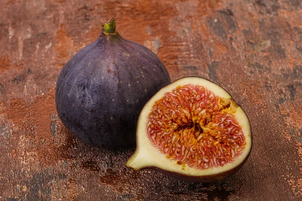 Sweet purple slice of fig fruit