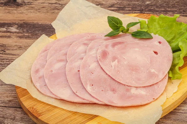 Aufgeschnittener Schweinefleisch Snack Über Bord — Stockfoto