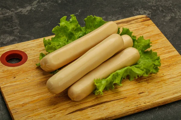 Chicken White Sausage Salad Leaves — Stock Photo, Image