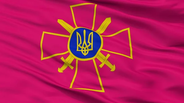 Ensign Of Ukrainian Ground Forces Flag, Closeup View, 3D Rendering