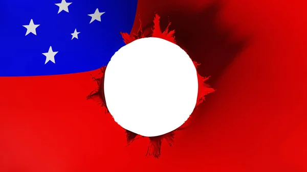 Apia flag ripped apart