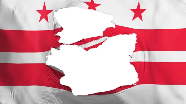 Tattered Washington DC state flag