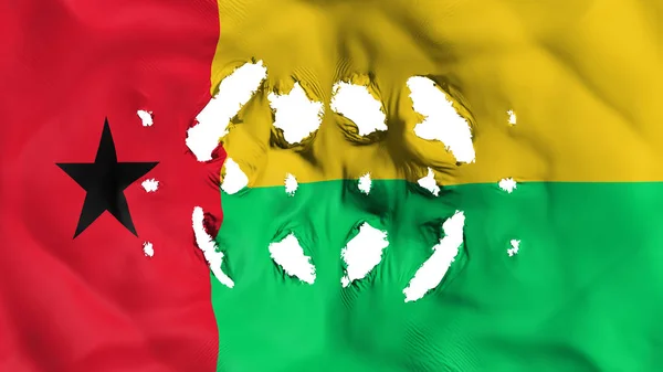 Guinea Bissau flag with a small holes