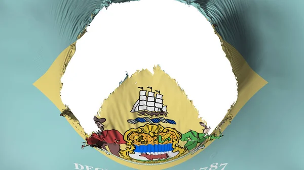 Big hole in Delaware state flag