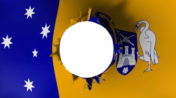 Canberra flag ripped apart