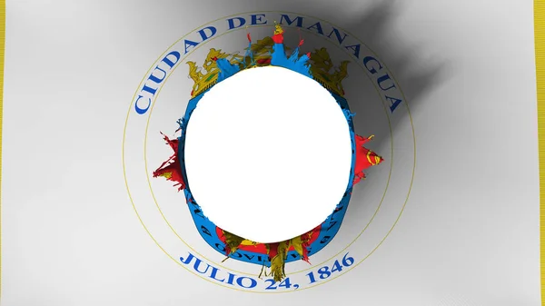 Managua flag ripped apart