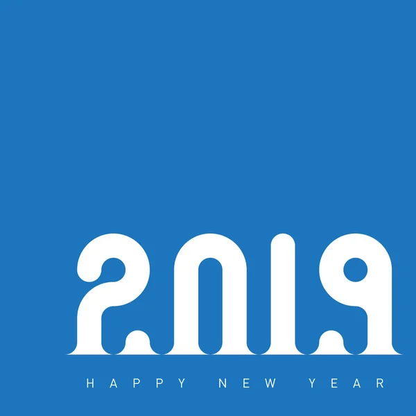 Feliz Ano Novo 2019 Fundo Azul Com Elemento Design Recortado — Vetor de Stock