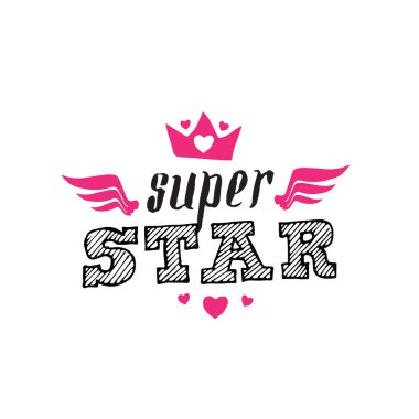 Poster süper yazı ile beyaz arka plan üzerinde yıldız