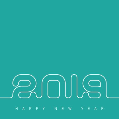 bir satır 2019 mutlu yeni yıl yeşil arka plan üzerinde yazıt