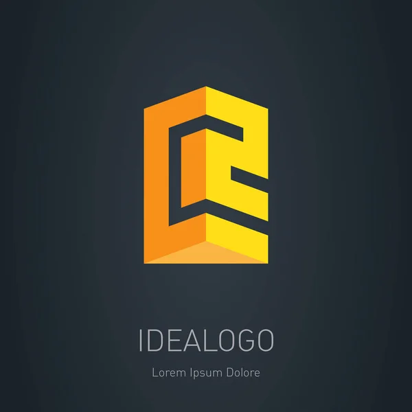 Simple Yellow Logotype Dark Background — Stock Vector