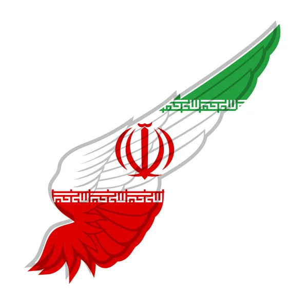 Vlag Van Iran Abstracte Vleugel Witte Achtergrond — Stockvector