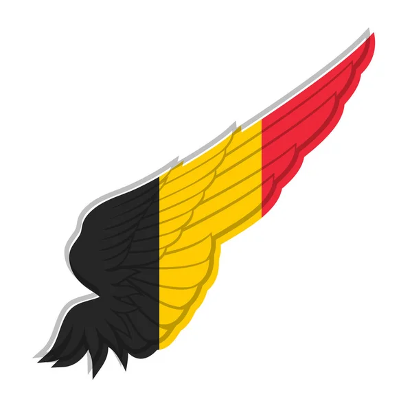 Flagge Belgiens Auf Abstraktem Flügel Und Weißem Hintergrund Vektorillustration — Stockvektor