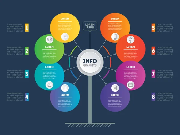 Business Presentation Concept Web Template Service Tree Info Chart Diagram — Stock Vector