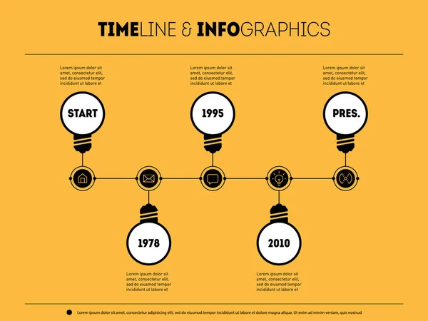 Tijdlijn Infographic Met Pictogrammen Vector Tijdlijn — Stockvector