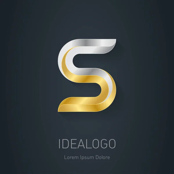 Modèle Logo Lettre Numéro Illustration Vectorielle Argent — Image vectorielle
