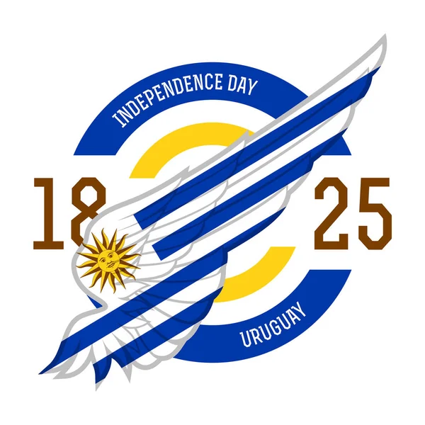 Día Independencia Uruguay Agosto 1825 Banner Cartel Con Colores Símbolo — Archivo Imágenes Vectoriales