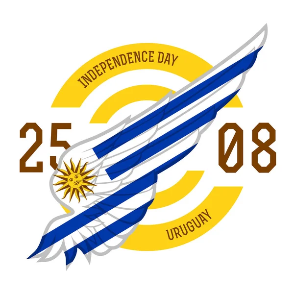 Dia Independência Uruguai Agosto 1825 Banner Cartaz Com Cores Símbolo —  Vetores de Stock