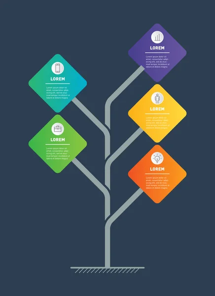 Linha Tempo Infográfico Vertical Conceito Negócio Com Opções Peças Passos — Vetor de Stock