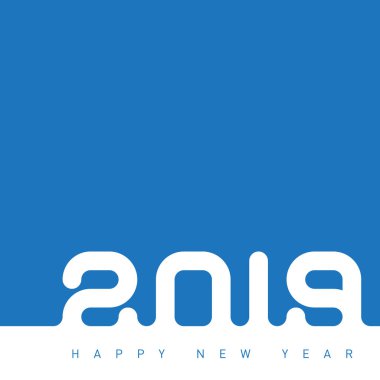 Renkli vektör şablon / 2019 yeni yıl tebrik kartı.