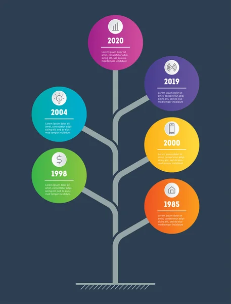 Concepto Presentación Vertical Business Con Opciones Infografía Vectorial Tecnología Proceso — Archivo Imágenes Vectoriales