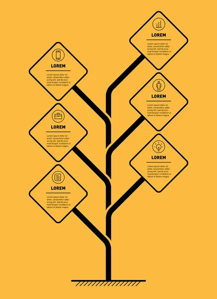 Concetto Presentazione Verticale Aziendale Con Opzioni Infografica Vettoriale Della Tecnologia — Vettoriale Stock