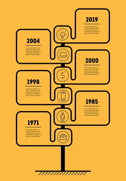 Függőleges Üzleti Bemutató Koncepció Információ Vagy Diagramból Ikonok Sablon — Stock Vector