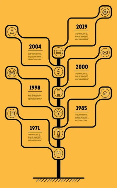 Κάθετη Infographic Χρονοδιάγραμμα Επιχειρηματική Ιδέα Επιλογές Τμήματα Βήματα Διαδικασίες Τεχνολογίας — Διανυσματικό Αρχείο