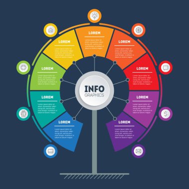 Dikey infographi ağacı, zaman çizelgesi veya sunu. Bahçe veya bahçe satışı. Bilgileri dizin tasarım şablonu. 