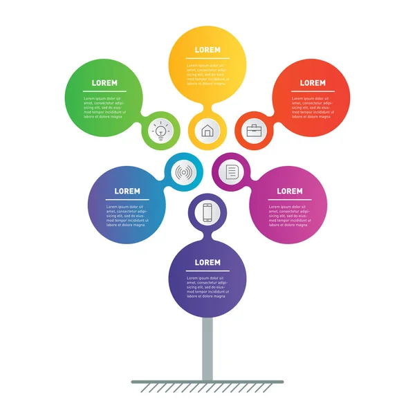 Présentation Commerciale Avec Infographie Technologie Processus Éducatif Avec Étapes — Image vectorielle