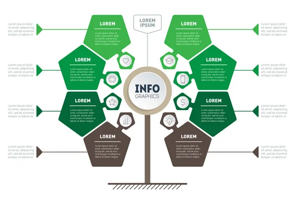 Presentación Negocios Con Infografía Tecnología Proceso Educativo Con Pasos — Vector de stock