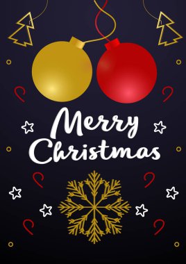 antika arka plan Noel oyuncaklar ve kar tanesi ile tebrik kartı