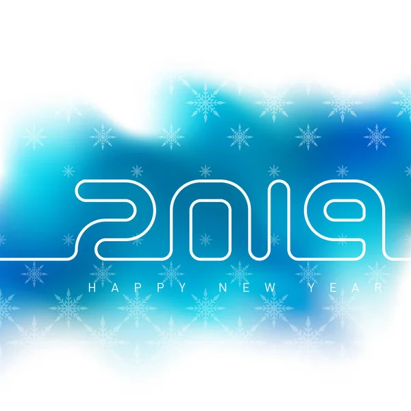 Ευτυχισμένο Νέο Έτος 2019 Πρότυπο Σχεδίασης Ευχετήρια Κάρτα Νιφάδες Χιονιού — Διανυσματικό Αρχείο