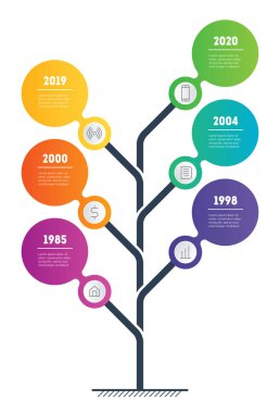 İş tanıtımı kavramı. Web şablonu ağacının yaprakları, bilgi grafik veya diyagram. Infographic teknolojisi veya eğitim sürecinin