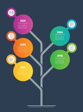 İş tanıtımı kavramı. Web şablonu ağacının yaprakları, bilgi grafik veya diyagram. Infographic teknolojisi veya eğitim sürecinin