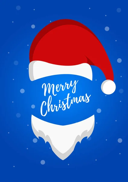Chapéu Papai Noel Com Inscrição Feliz Natal Ilustração Vetorial — Vetor de Stock