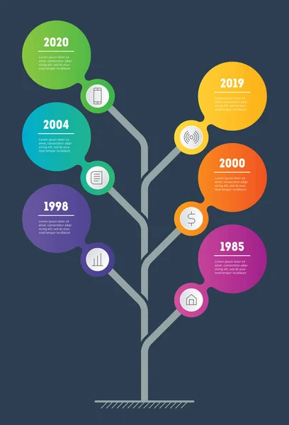 Presentatie Bedrijfsconcept Websjabloon Van Boom Met Bladeren Info Grafiek Diagram — Stockvector