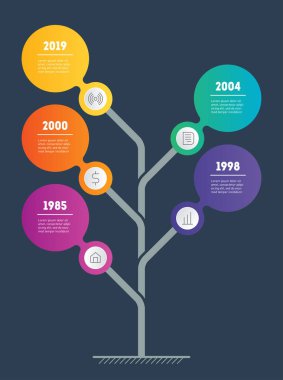 İş tanıtımı kavramı. Web şablonu ağacının yaprakları, bilgi grafik veya diyagram. Infographic teknolojisi veya eğitim sürecinin