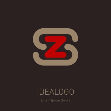 S ve Z ilk logosu. SZ - vektör tasarım öğesi veya simge. İlk monogram logo