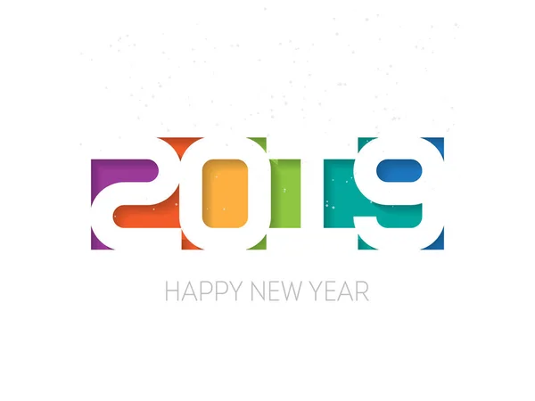 Εικονογράφηση Φορέα Του 2019 Νέο Έτος Ευχετήρια Κάρτα — Διανυσματικό Αρχείο