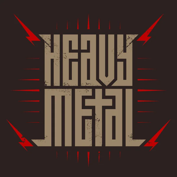 Letras Heavy Metal Sobre Fondo Negro — Archivo Imágenes Vectoriales
