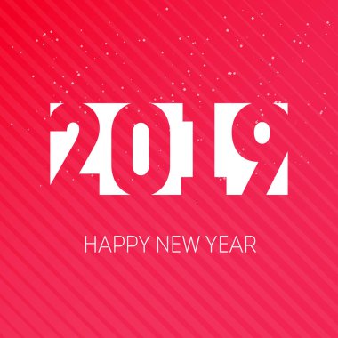 Mutlu yeni yıl tebrik kartı pembe renkli.