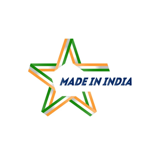 Csillag India zászló színekkel — Stock Vector