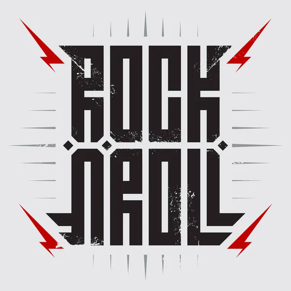Rocknroll Schriftzug Auf Grauem Hintergrund — Stockvektor