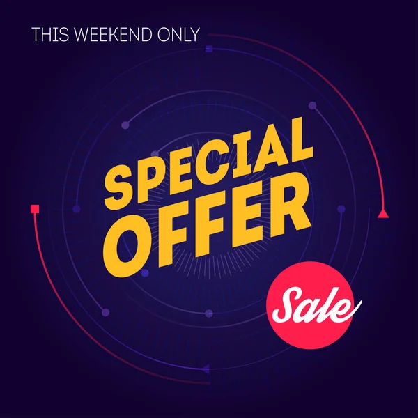 Sale Banner Template Special Offer Weekend Only — Stock Vector