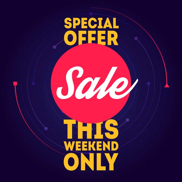 Sale Banner Template Original Background Special Offer Weekend Only — Stock Vector