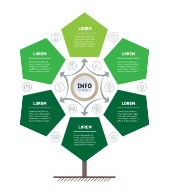 Dikey Zaman Çizelgesi bilgi grafikleri. Gelişim ağacı ve iş büyüme. Eğilimlerin zaman çizgisi. Seçenekler, parçalar, adımlar veya süreçler ile Eko İş kavramı
