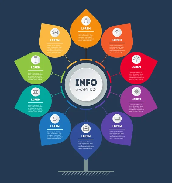 Infografiki Pionie Osi Czasu Drzewo Rozwoju Wzrostu Biznesu Linia Czasu — Wektor stockowy