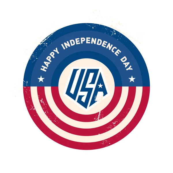 Glad Självständighetsdagen Etikett Med Usa Flagga Färger Och Symboler Vektor — Stock vektor