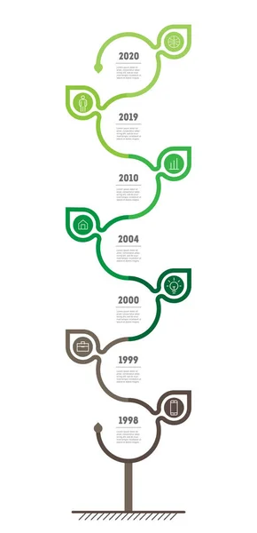 Šablona Vector Info Grafika Révě Listovým Tvarem — Stockový vektor